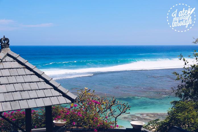 Blue skies and crashing waves 