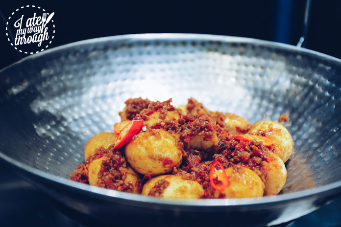 Boiled eggs with balado sauce