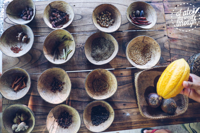 Some of the herbs and spices grown at the plantation
