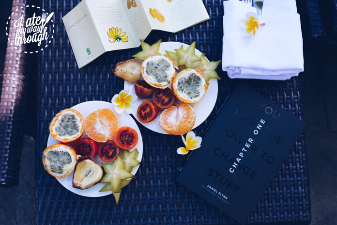 Complimentary exotic fruits available in the villa. By the way, I would highly recommend reading Chapter One by Daniel Flynn, co-founder of Thank You.