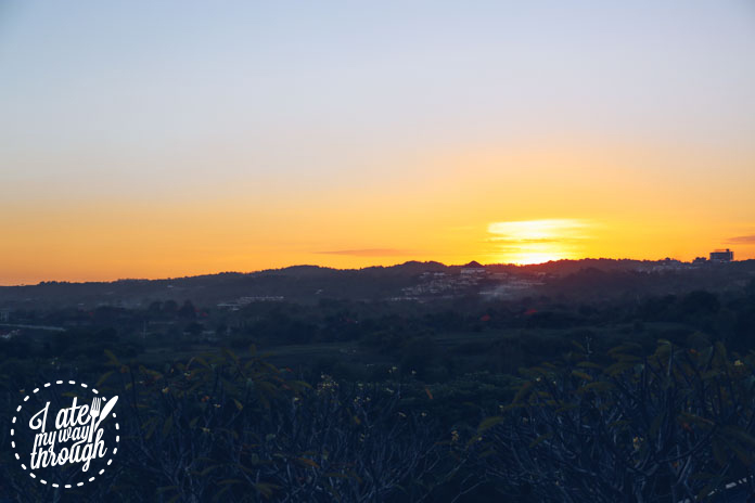 Sunset on the way to the spa for a massage!