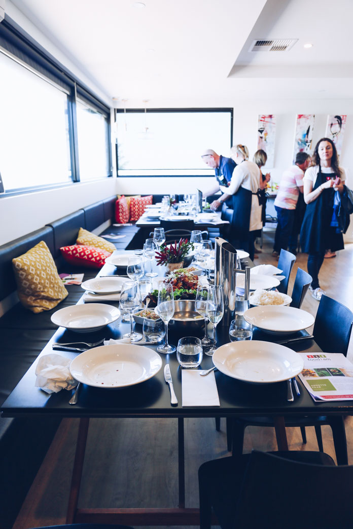 Lunch is served with regional wines