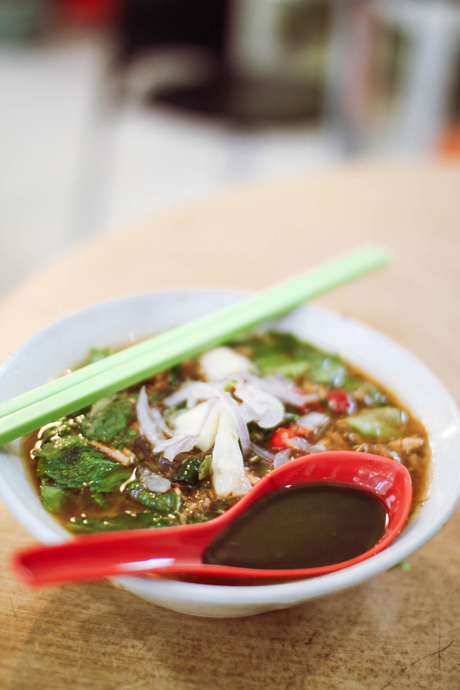 Penang Road Famous Teochew Cendol stall at Prangin Mall in Georgetown Penang Malaysia - Penang Laksa aka assam laksa