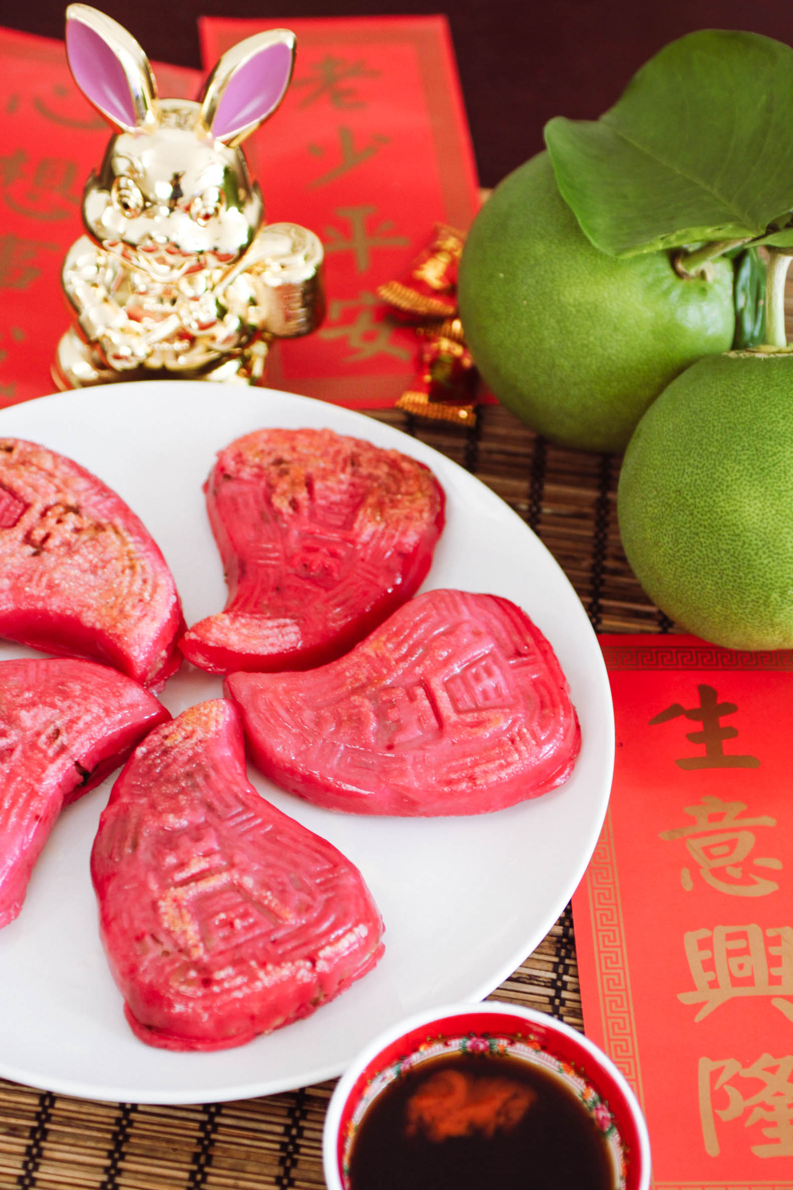 Teochew Peach-shaped Kueh (红桃粿), also known as Png Kueh or Teochew Red Kueh