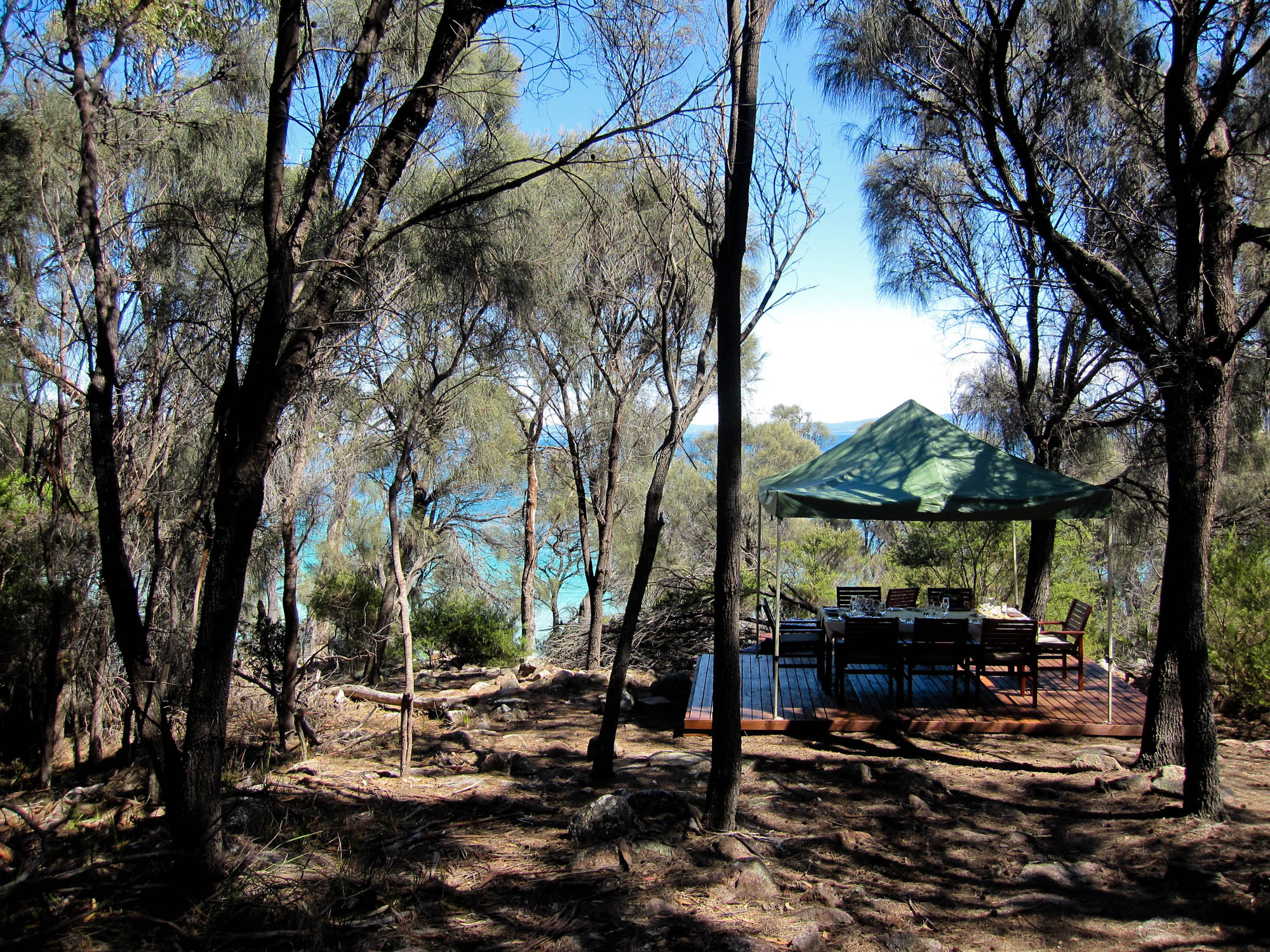 Wineglass to Wine Glass experience - Freycinet National Park, East Coast Tasmania - private dining by the water
